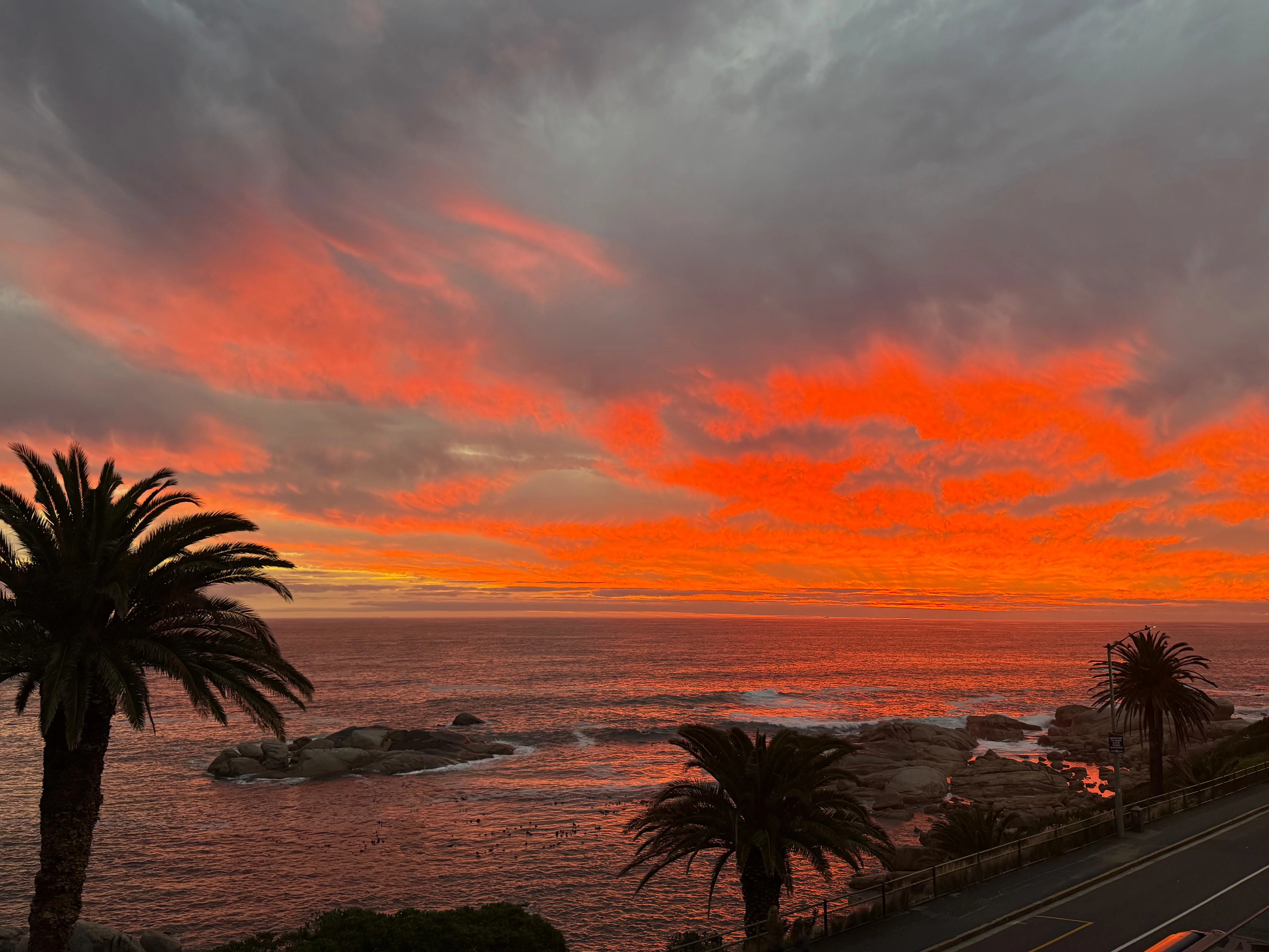 Atlantic Ocean sunset near Bakoven and Camps Bay in Cape Town