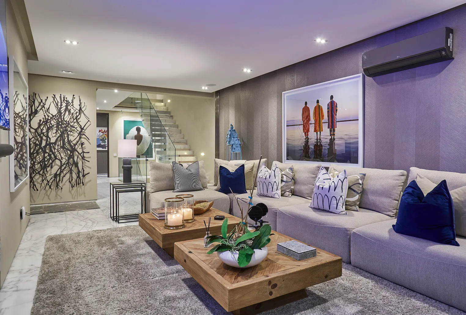 Open living and dining area at Bakoven Palms family villa in Cape Town